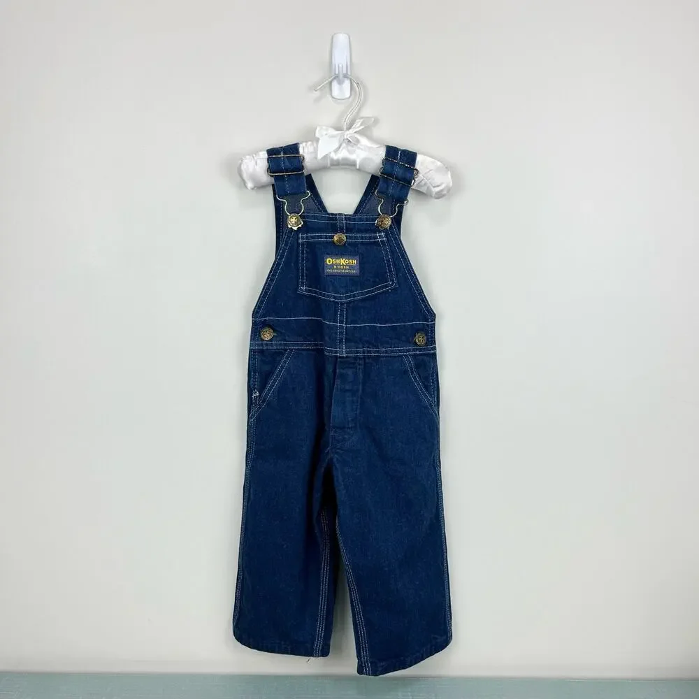 Vintage OshKosh B'gosh Blue Jean Overalls Toddler USA